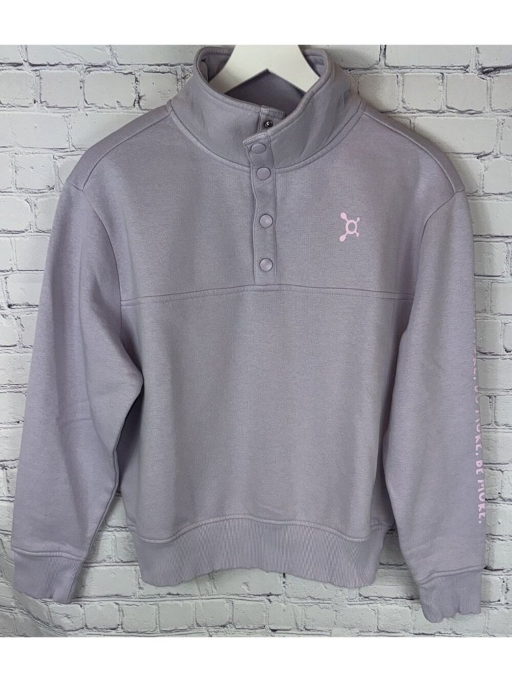 ORANGETHEORY Lavender Fleece Quarter-Snap Front Pullover Women’s Size Small